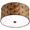 Shaker Woven Wood 3-Light Flush Mount Home