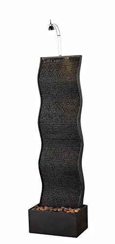 Kenroy Home 51028BL Ripple Indoor Floor Fountain With Light, 66 Inch Height, Black