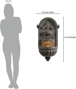 Kenroy Home Classic Indoor/ Outdoor Wall Fountain ,35 Inch Height, 19.5 Inch Width, 9 Inch Ext. With Plum Bronze Finish -Illumihome Store 31K35SV3RFL.01 SL500