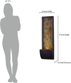 Kenroy Home Rustic Indoor/Outdoor Wall Fountain ,37 Inch Height, 10 Inch Width, 8.5 Inch Ext. With Black Finish And Slate -Illumihome Store 31cx9dNJL.01 SL500