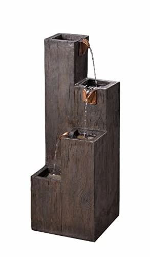 Kenroy Home 51017WDG Indoor/Outdoor Floor Fountain, 34 Inch Height, 12.25 Inch Width, 12.25 Inch Ext, Wood Grain 2 Kenroy Home 51017WDG Indoor/Outdoor Floor Fountain, 34 Inch Height, 12.25 Inch Width, 12.25 Inch Ext, Wood Grain - Image 2