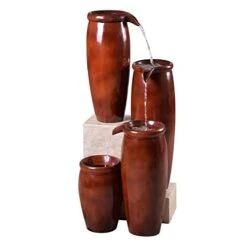 Kenroy Home Classic Indoor/Outdoor Floor Fountain ,36 Inch Height, 15.5 Inch Width, 14.5 Inch Ext. With Textured Rust Finish