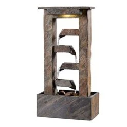 Kenroy Home Rustic Indoor Table Fountain ,19 Inch Height, 10 Inch Width, 6 Inch Ext. With Slate