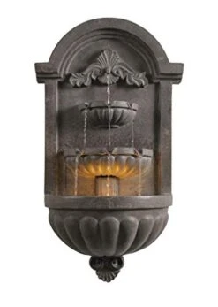 Kenroy Home Classic Indoor/ Outdoor Wall Fountain ,35 Inch Height, 19.5 Inch Width, 9 Inch Ext. With Plum Bronze Finish