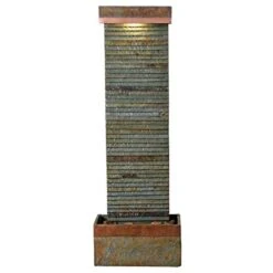 Kenroy Home 51013SLCOP Stave Indoor/Outdoor Fountain With Light, 48 Inch Height, Natural Green Slate And Copper Finish -Illumihome Store 41u piSyjuL.01 SL500