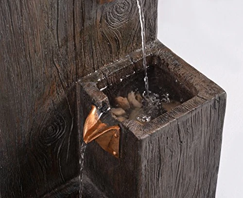 Kenroy Home 51017WDG Indoor/Outdoor Floor Fountain, 34 Inch Height, 12.25 Inch Width, 12.25 Inch Ext, Wood Grain 5 Kenroy Home 51017WDG Indoor/Outdoor Floor Fountain, 34 Inch Height, 12.25 Inch Width, 12.25 Inch Ext, Wood Grain - Image 5